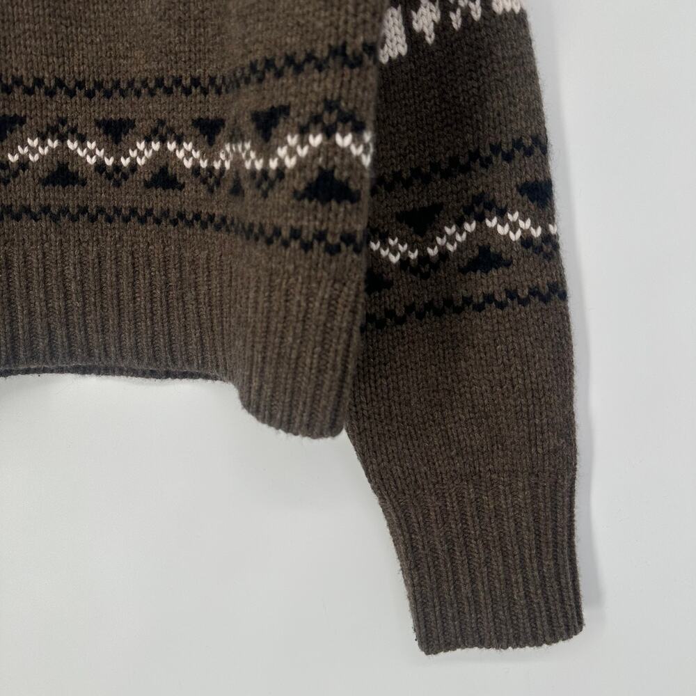 NAKED CASHMERE 100% Cashmere Turtleneck Sweater Fair Isle Nordic Chunky Knit - Picture 6 of 10